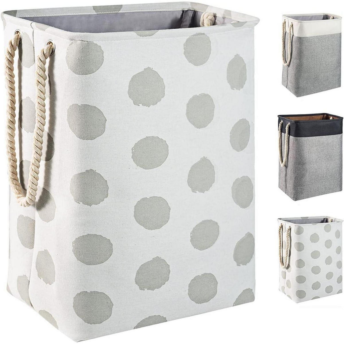 WÄSCHEKORB 78L faltbar mit Seilgriffen 60 x 42 x 31 cm Graue Flecken - Multicolor, Textil (31/60/42cm)