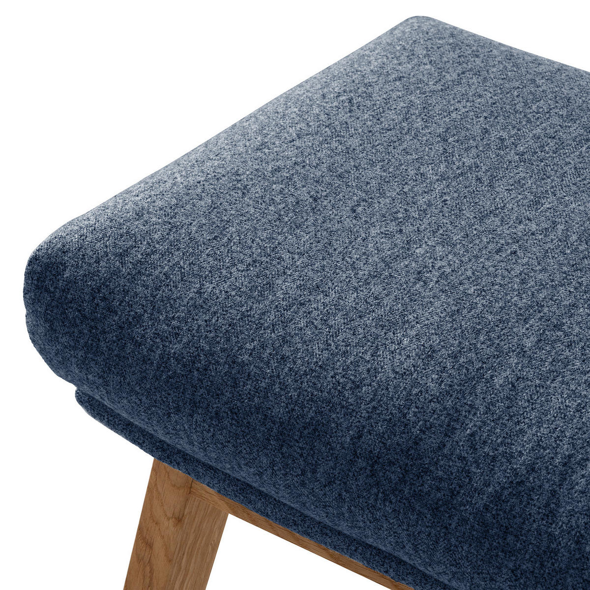 POLSTERHOCKER - Blau/Eichefarben, Eichenholz/Textil (54/41/41cm) - home24