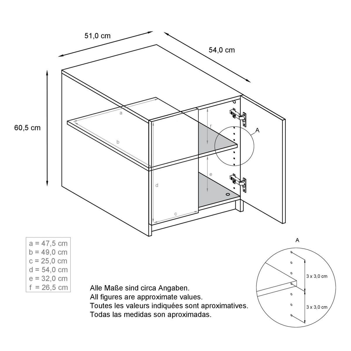 DRUCKERSCHRANK Elona, Druckerkommode mit Soft-Close & Push-to-Open, Home Office & Büro, Weiß/Anthrazit matt (51 x 60,5 x 54 cm) - Anthrazit, Holzwerkstoff (51/60.5/54cm) - InnoFurn