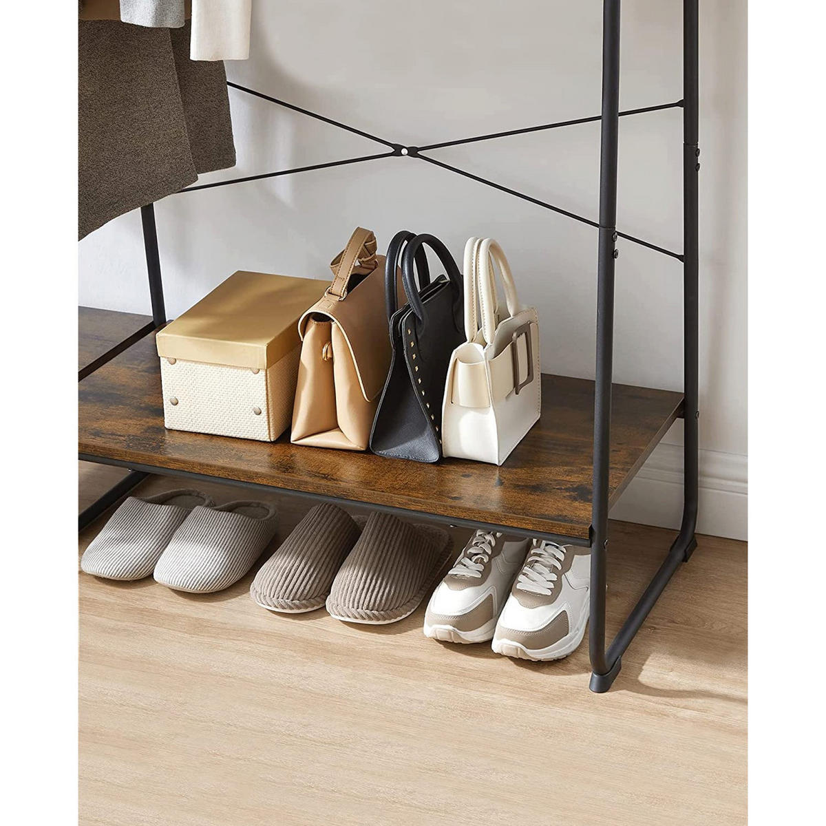 KLEIDERSTÄNDER - Braun, Holzwerkstoff (120/160/45cm) - Hansiro