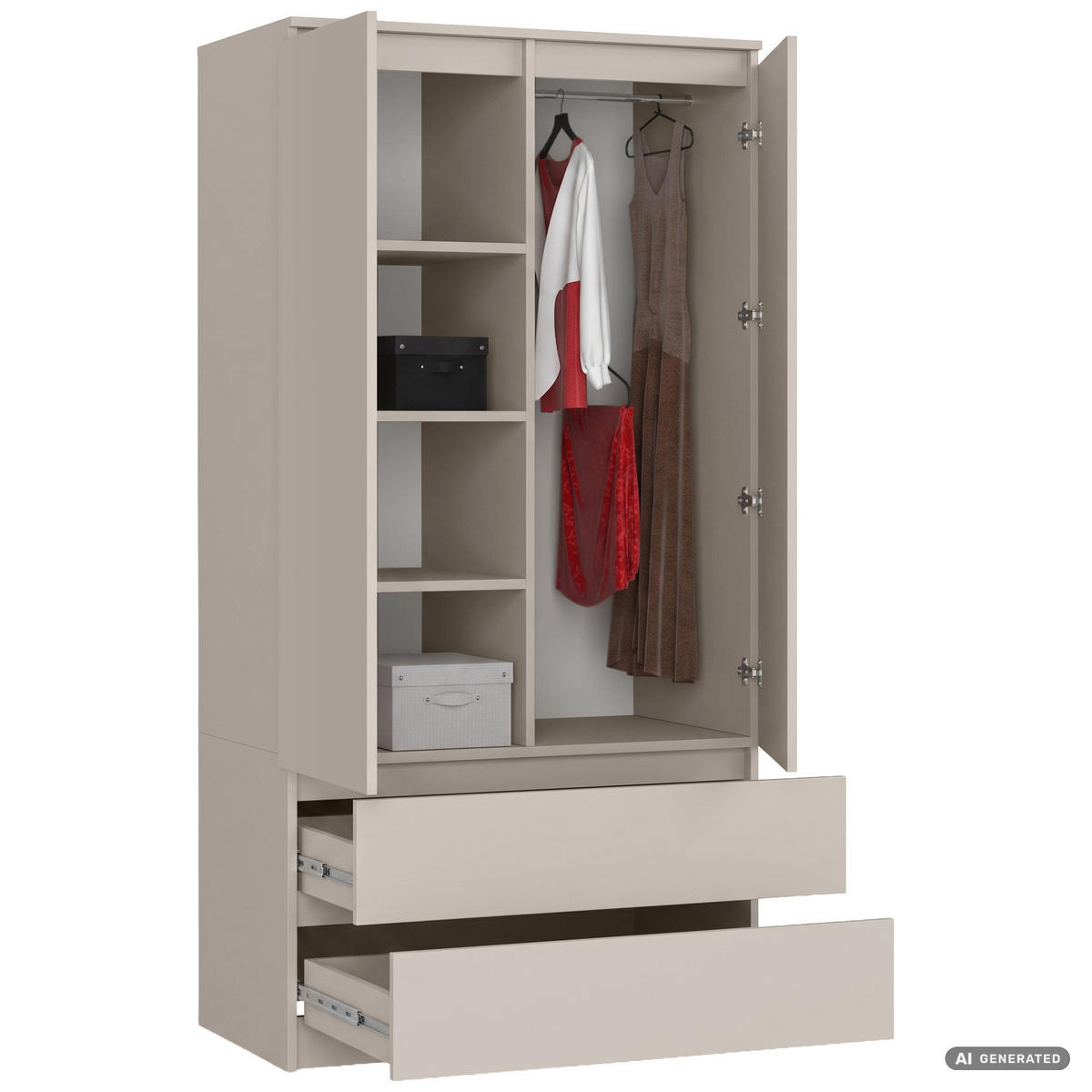 KLEIDERSCHRANK Kaschmir 180x51x90 cm - Kaschmir, Holzwerkstoff (90/180/51cm) - Akord