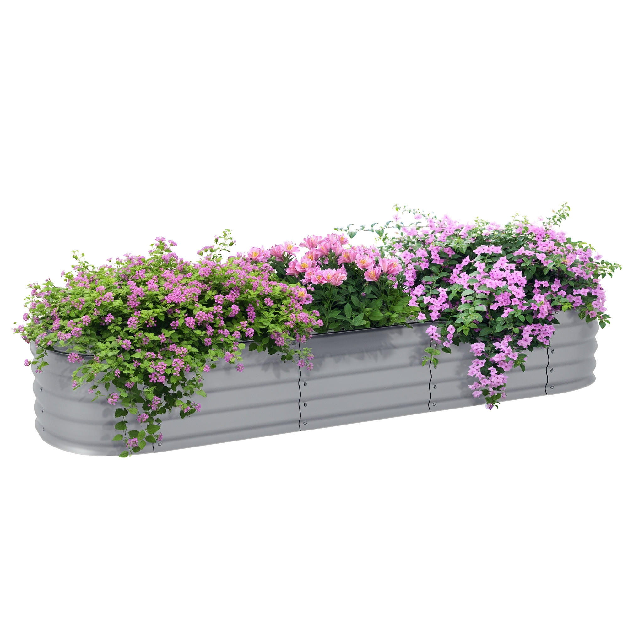 HOCHBEET DE-05483 Modular, lang (195 cm) Silber - Silberfarben, Metall (195/30/62cm) - ComfortXL