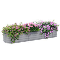 HOCHBEET DE-05483 Modular, lang (195 cm) Silber - Silberfarben, Metall (195/30/62cm) - ComfortXL