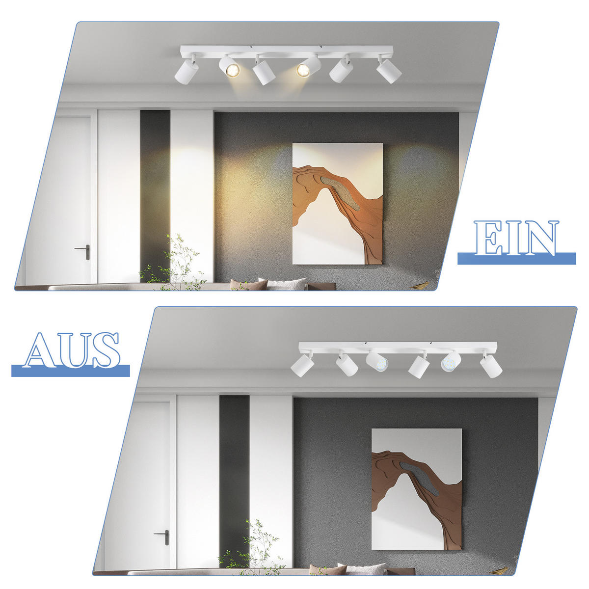 STRAHLER Roger 6-flammig 77/3/14 cm - Weiß, Metall (77/3/14cm) - Nettlife