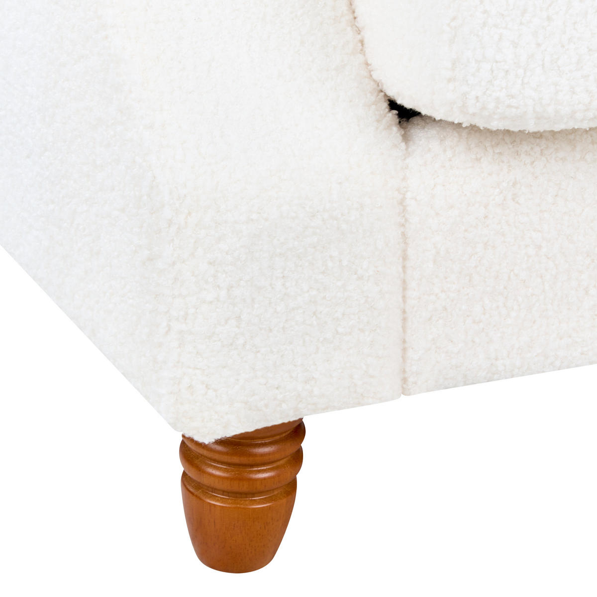 2-SITZER-SOFA Bouclé cremeweiß Eike - Dunkelbraun/Weiß, Textil (186/82/102cm) - Beliani