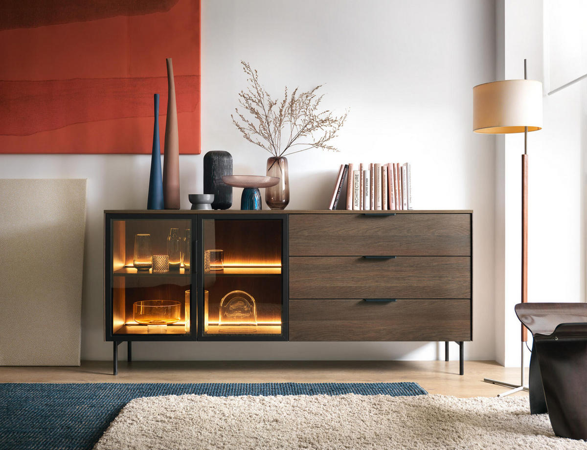 SIDEBOARD LUMI Braun 181x39x83 cm - Braun, Holzwerkstoff (181/83/39cm) - FURNLUX