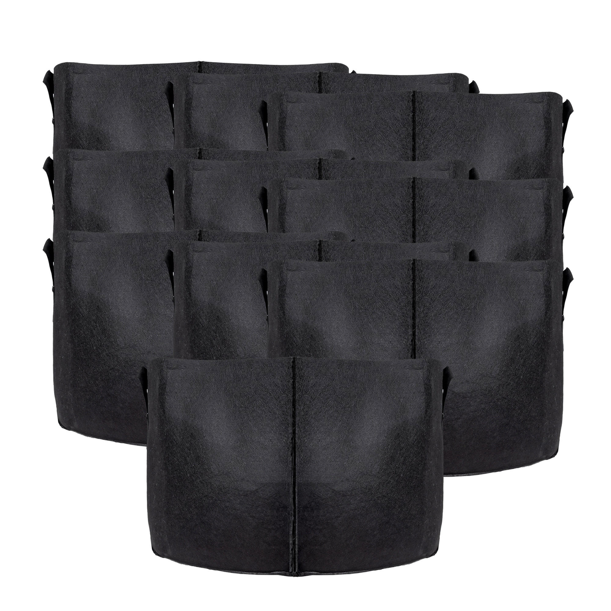 PFLANZSACK Vliesstoff 55/30 cm (10-tlg. Set) - Schwarz, Textil (30cm) - Intirilife