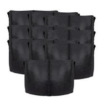 PFLANZSACK Vliesstoff 55/30 cm (10-tlg. Set) - Schwarz, Textil (30cm) - Intirilife