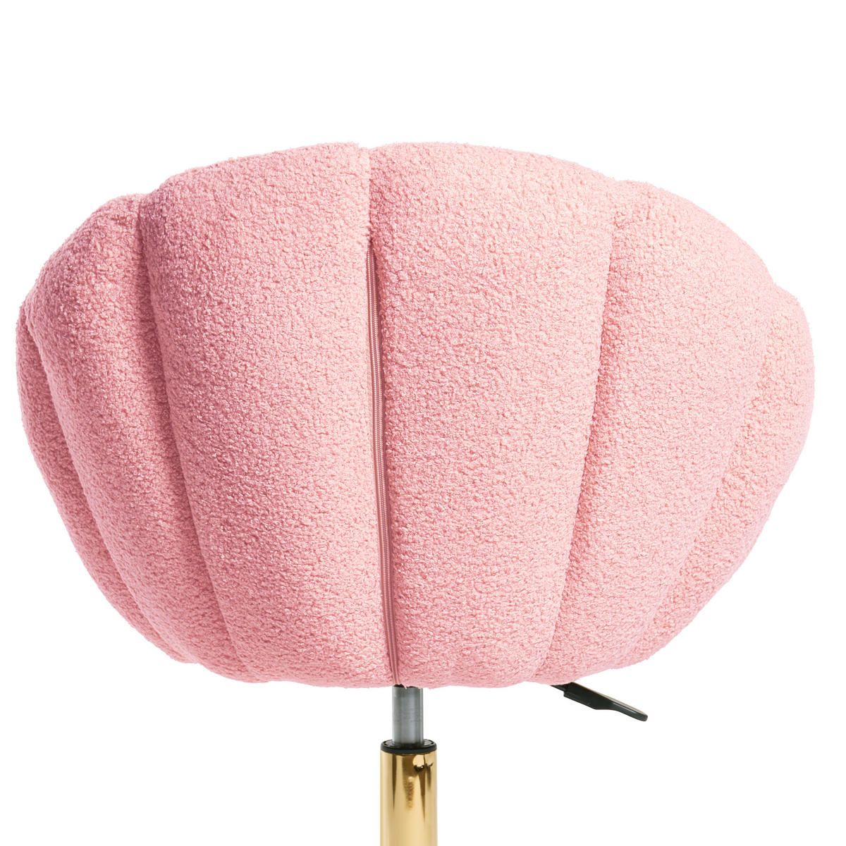 SCHREIBTISCHSTUHL Bouclé Rosa Annabelle - Pink, Textil (66/81/39cm) - Beliani
