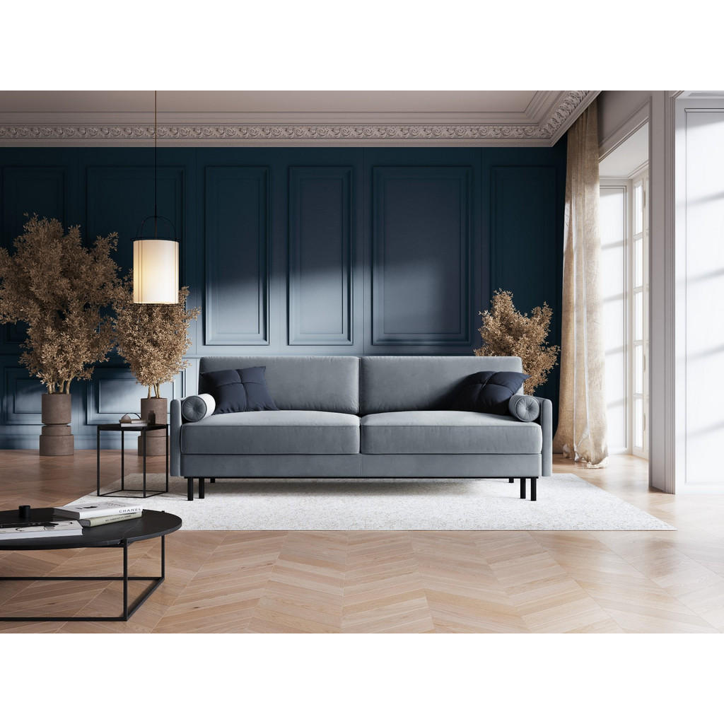 Thumbnail - Micadoni Ausklappbares-Sofa, Hellblau, Textil, 3-Sitzer, 97x87x212 cm, Hergestellt in Europa, Oeko-Tex®, Wohnzimmer, Sof...