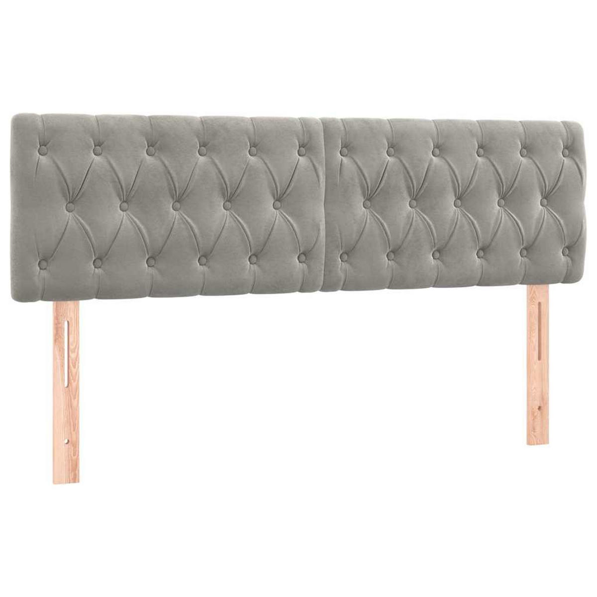 BOXSPRINGBETT 160/200 Cm Grau Samt - Grau, Textil (160/203cm) - vidaXL