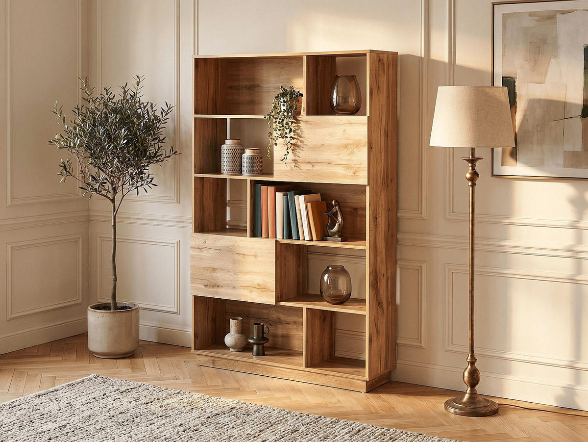 BÜCHERREGAL - 110 cm x 32 cm - holz - naturfarben hell Cevania - Naturfarben, Holz (110/173/32cm) - Vente-Unique