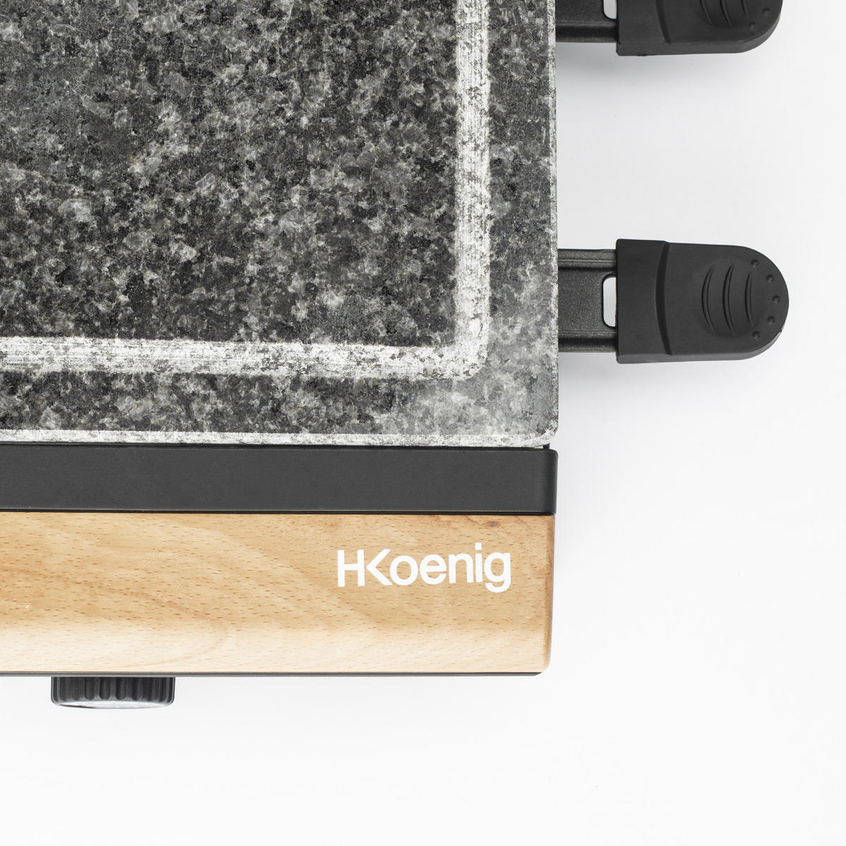 TISCHGRILL und Raclette-Gerät RP328, Grau, 2-in-1 Tischgrill inkl, Holzgriffe - Grau, Stein (49/9.5/23cm) - HKoenig