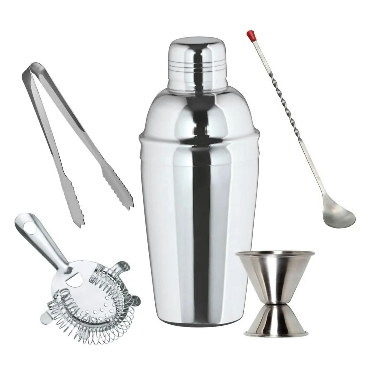 COCKTAILSET, 3-teilig, Edelstahl, groß - Edelstahlfarben, Metall (1/1/1cm) - ich-zapfe