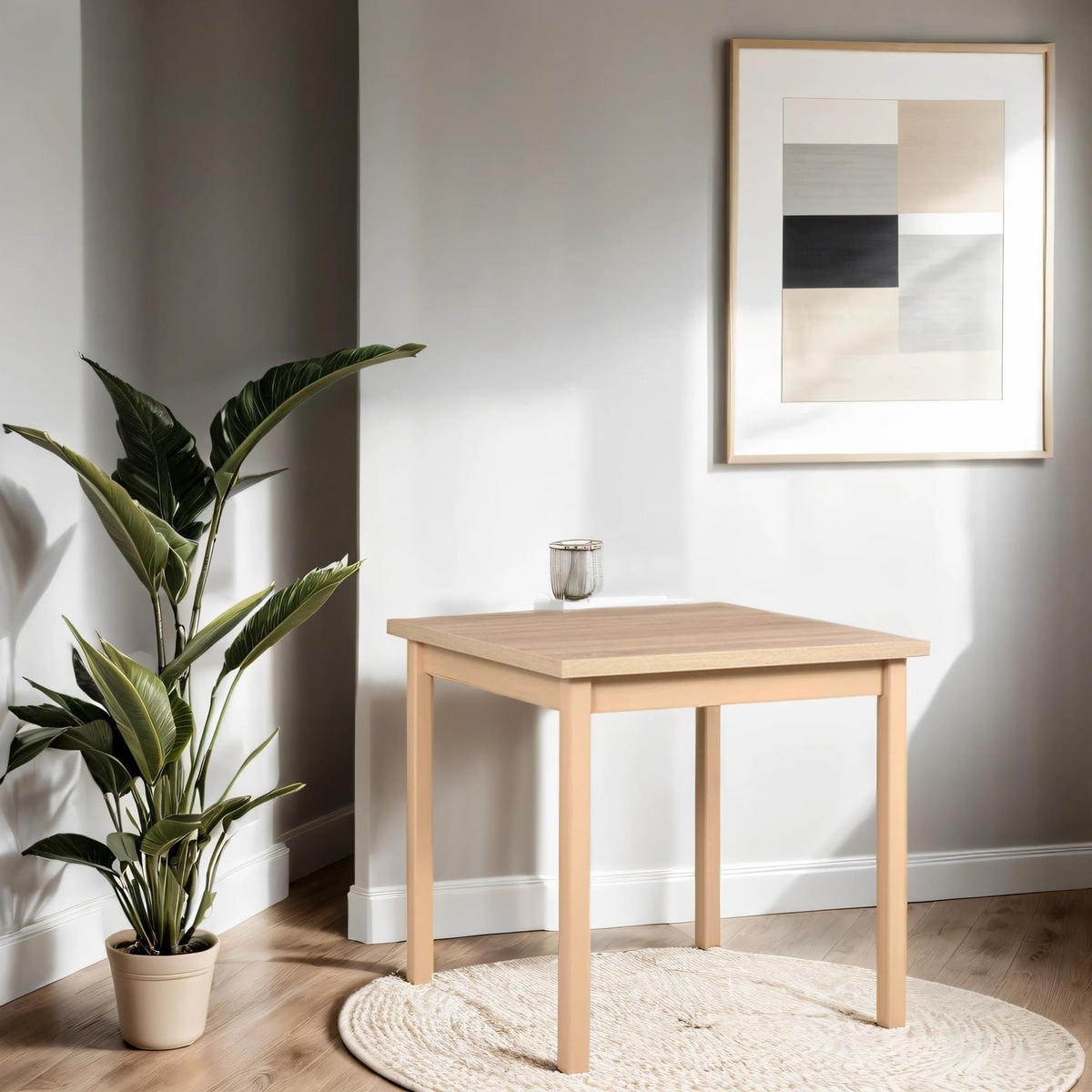 TISCH Max IX Sonoma Eiche, Esstisch mit Holz Beine - Sonoma Eiche, Holz/Holzwerkstoff (80/80/78cm) - Bettso