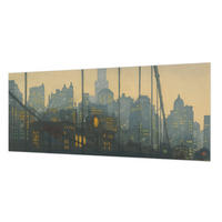FOTOTAPETE 250x104 cm - Abendpanorama - Grau, Textil (250/104cm) - Wallfluent