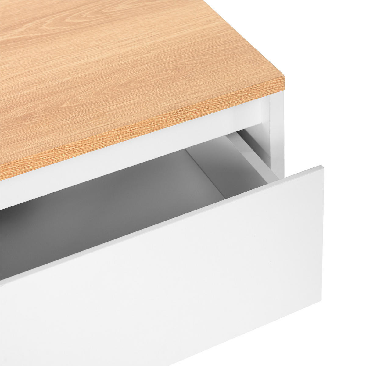 NACHTTISCHE schwebende – Set aus 2 schewebende Nachttischen Desi Weiß/Eiche - Weiß, Holzwerkstoff (40/21/35cm) - VS Venta-stock