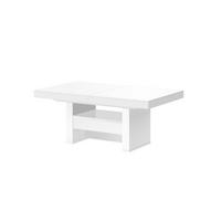 COUCHTISCH rechteckig Weiß matt Weiß Hochglanz Höhenverstellbar ausziehbar 12/75/55 cm - Weiß Hochglanz/Weiß, Holzwerkstoff (75/120/55cm)