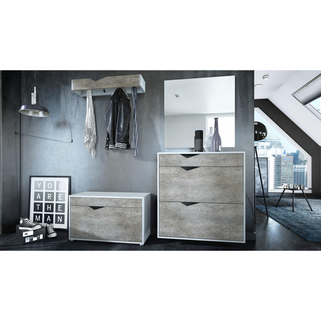Thumbnail - Vladon Garderobe, Graubraun, Holzwerkstoff, 190x185x33 cm, Garderobe, Garderoben-Sets & Serien, Garderoben-Sets