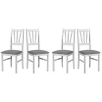 ESSZIMMERSTUHL - Set 4x BOS 5 weiss, hygge 91  - Hellgrau/Weiß, Holz (43/94/40cm) - Leaf Design