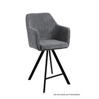 THEKENSTUHL drehbar (8er-Set) Diamond 57x104x60 Schwarz/Grau - Schwarz/Grau, Kunststoff (60/104/57cm) - 58aufmkessel