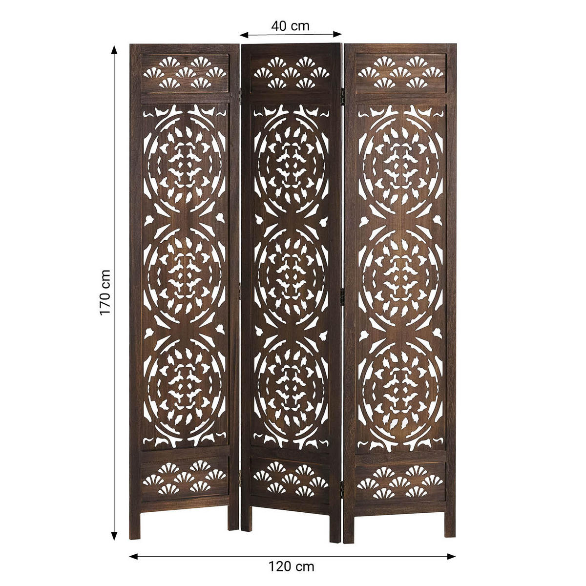 PARAVENT 120/170 cm Holz Braun Dekorativ - Braun, Holz (120/170/2cm) - Homestyle4u
