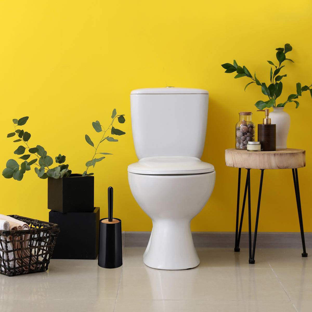 TOILETTENBÜRSTE - Weiß, Holz/Kunststoff (12/39/12cm) - Relaxdays