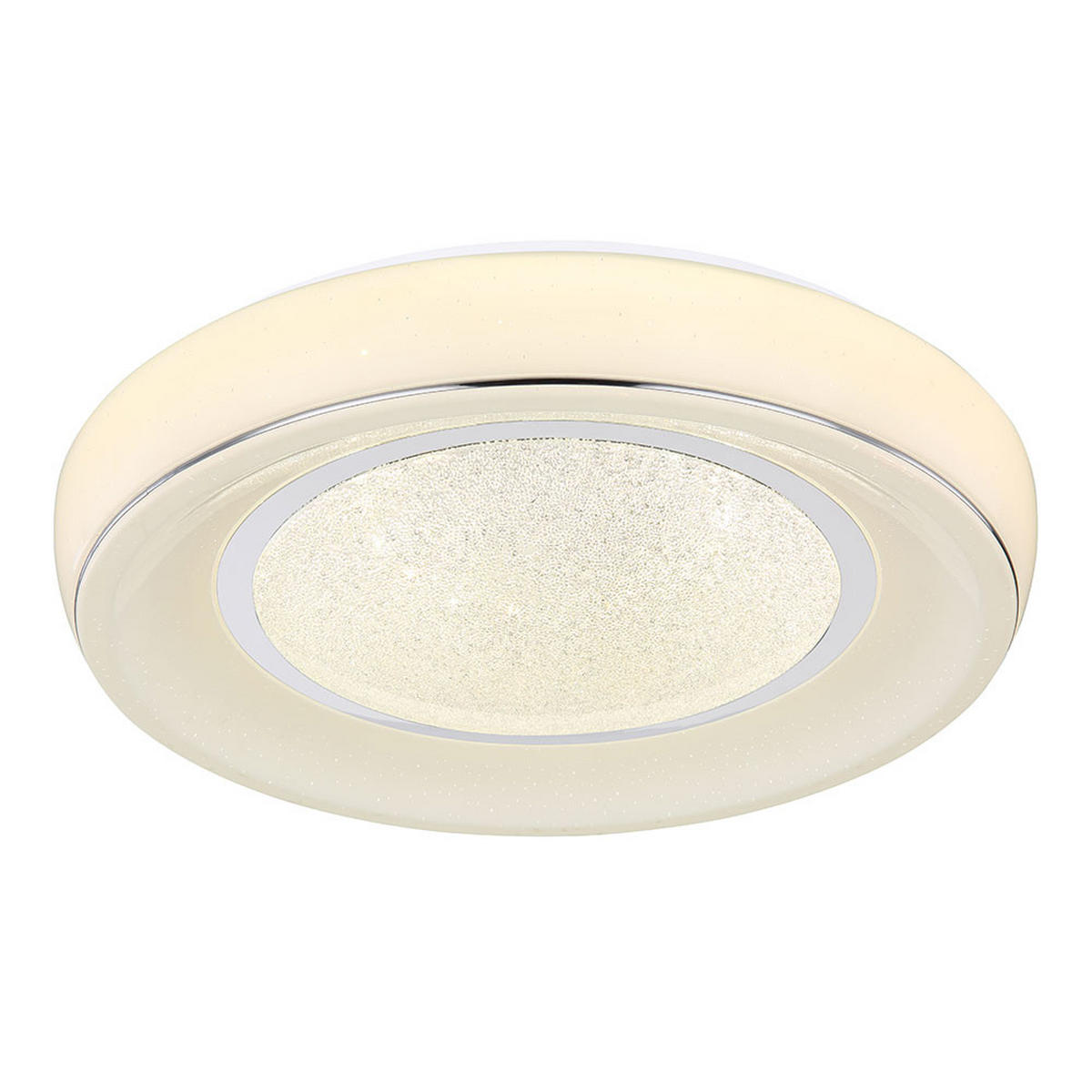 LED DECKENLEUCHTE Kristalle Weiß Chrom - Weiß, Metall (49/49/9cm) - Globo Lighting