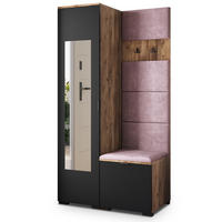 GARDEROBENSCHRANK VIRA 95/181/51 cm Modern Garderobe-Set Eiche Lefkas - Eichefarben/Lila, Holzwerkstoff (95/181/51cm) - MASSENO
