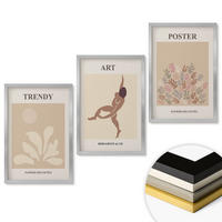 WANDBILDER 3er Set - 40x60 cm Silberner Rahmen - Matisses abstrakte Formen - Silberfarben, Kunststoff (40/60cm) - ArtPrintCave