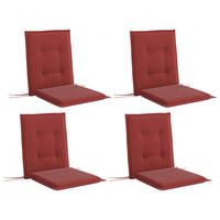 SITZKISSEN 4er Set 108 x 50 x 5 cm - Weinrot, Kunststoff (50/5/108cm) - Outsunny