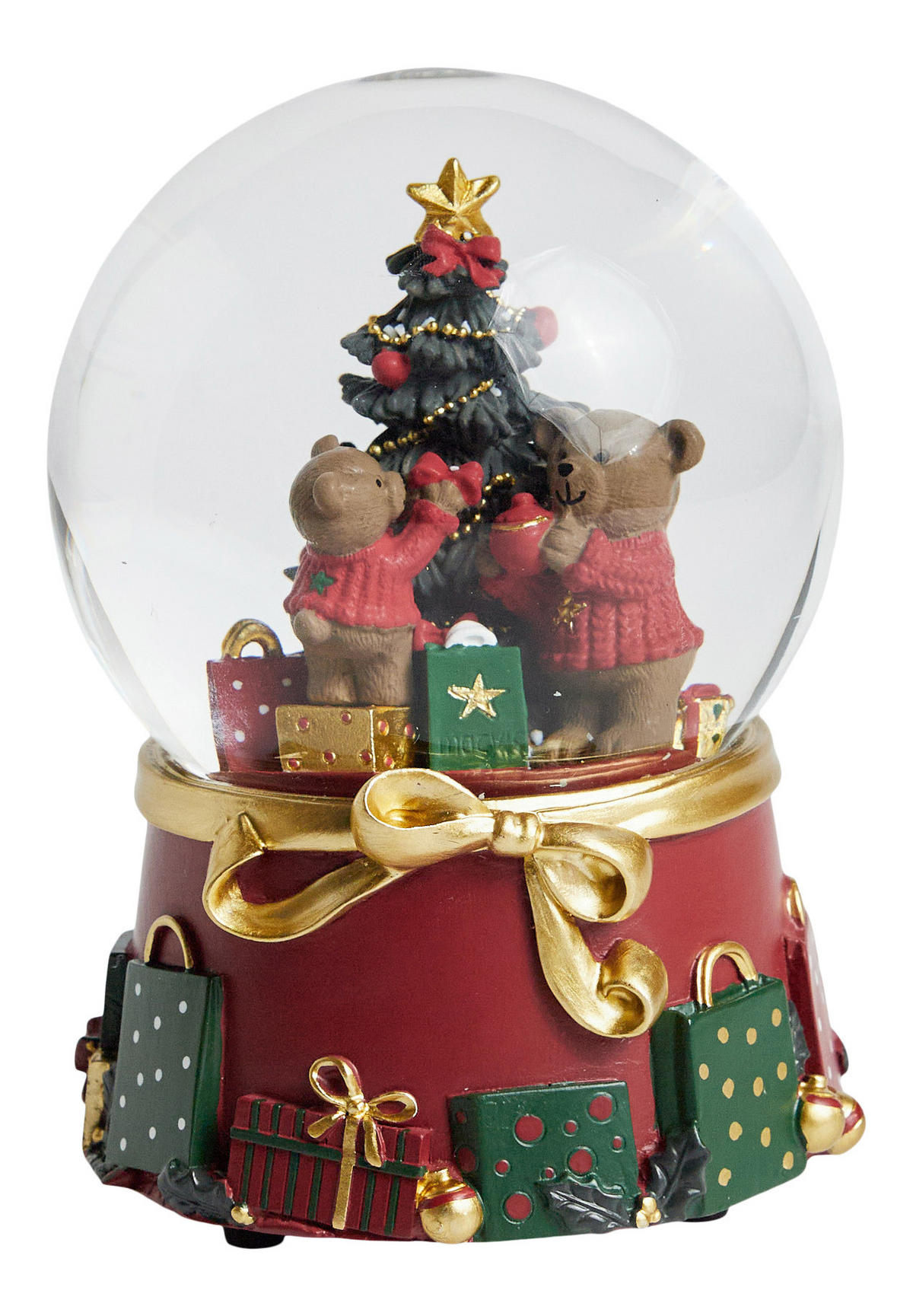 SCHNEEBALL Mit Spieluhr Nutty - Rot, Glas (10/15/10cm) - home&you