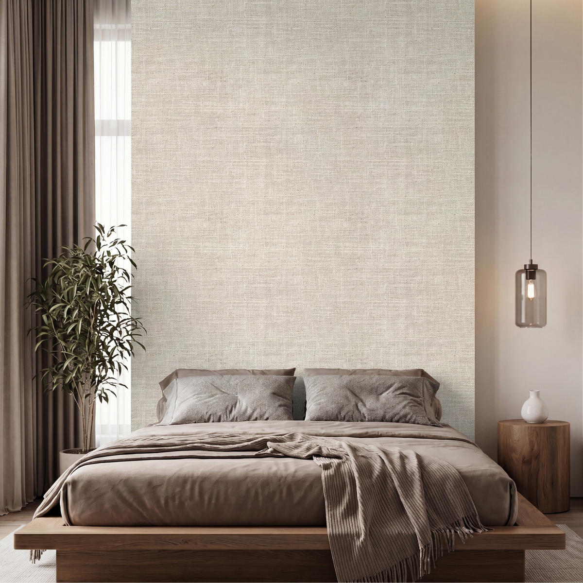 TAPETE - Leinen - Textur - Beige - 200x300 cm - Creme, Papier (200/300cm) - OnlyWow