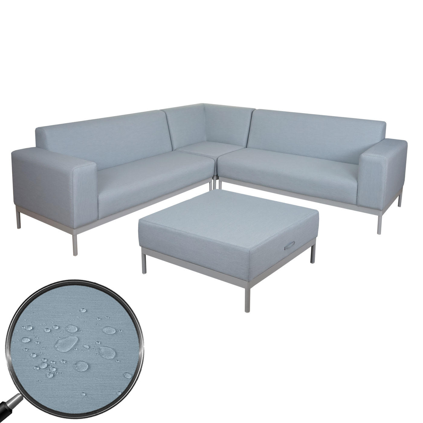 ECKSOFA OHNE ABLAGE Blau - Blau, Textil (245/82cm) - MCW
