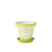 BLUMENTOPF GRANADA PATTERN - Töpferei - Grün - L - Ø 35 cm - Multicolor, Keramik (35/33cm) - J-Line