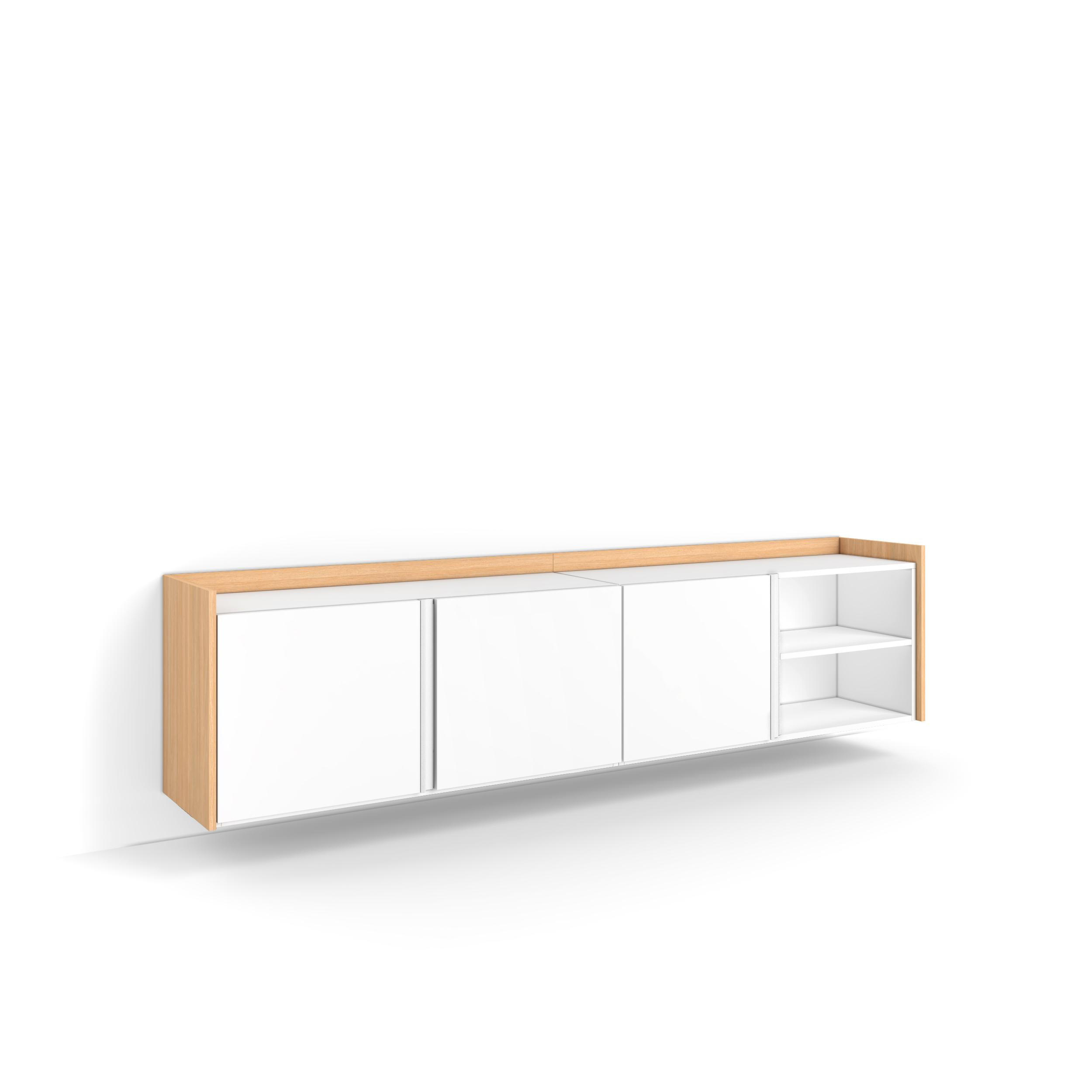 Skraut Home Lowboard, Weiß 207x50x35 cm