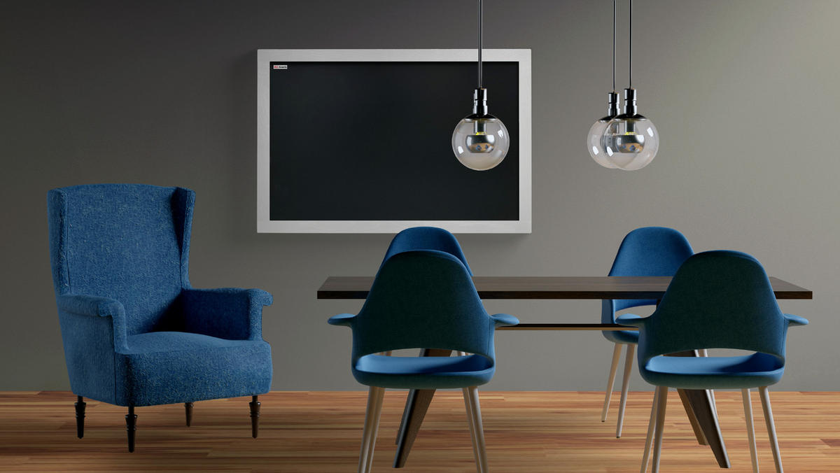 KREIDETAFEL mit weißem Holzrahmen 90x60cm - Schwarz, Holz (90/60/2cm) - ALLboards