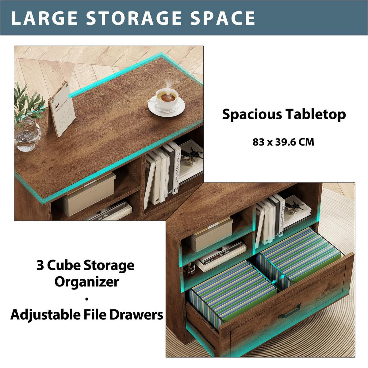 STAURAUMSCHRANK mit Schublade & Offenen Fächern INDUSTRIAL 83.8 x 40.0 x 72.5 cm - Wildeiche, Holzwerkstoff/Metall (83.8/72.5/40cm) - Quality Elegance