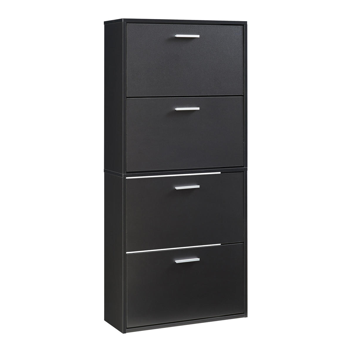 SCHUHSCHRANK Sykkylven - Schwarz, Holzwerkstoff (60/134/24cm) - [en.casa]