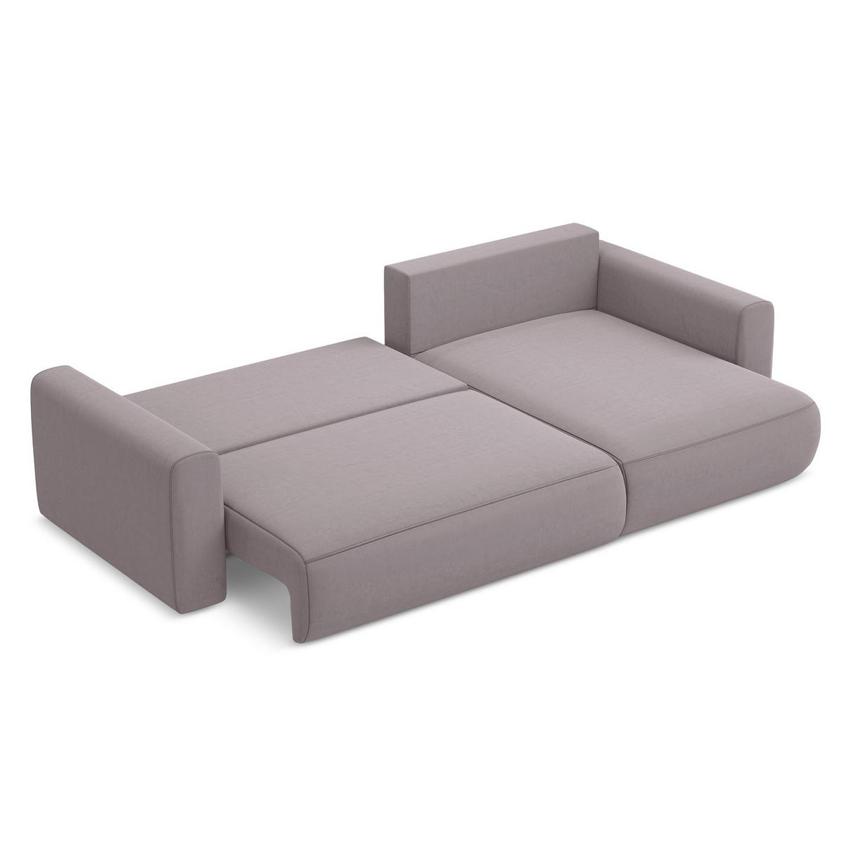 ECKSOFA mit Schlaffunktion Samt Stoff Violett - Lila/Flieder, Kunststoff/Textil (278/149cm) - LaMiaSofa