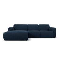ECKSOFA links Molino aus Boucle dunkelblau 4 Sitzplätze - Dunkelblau, Textil (170/250cm) - Micadoni
