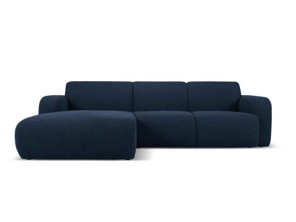 ECKSOFA links Molino aus Boucle dunkelblau 4 Sitzplätze - Dunkelblau, Textil (170/250cm) - Micadoni