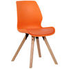 STUHL Kunststoff orange - Eukalyptusholzfarben/Orange, Holz/Kunststoff (49/87.5/58cm) - CLP