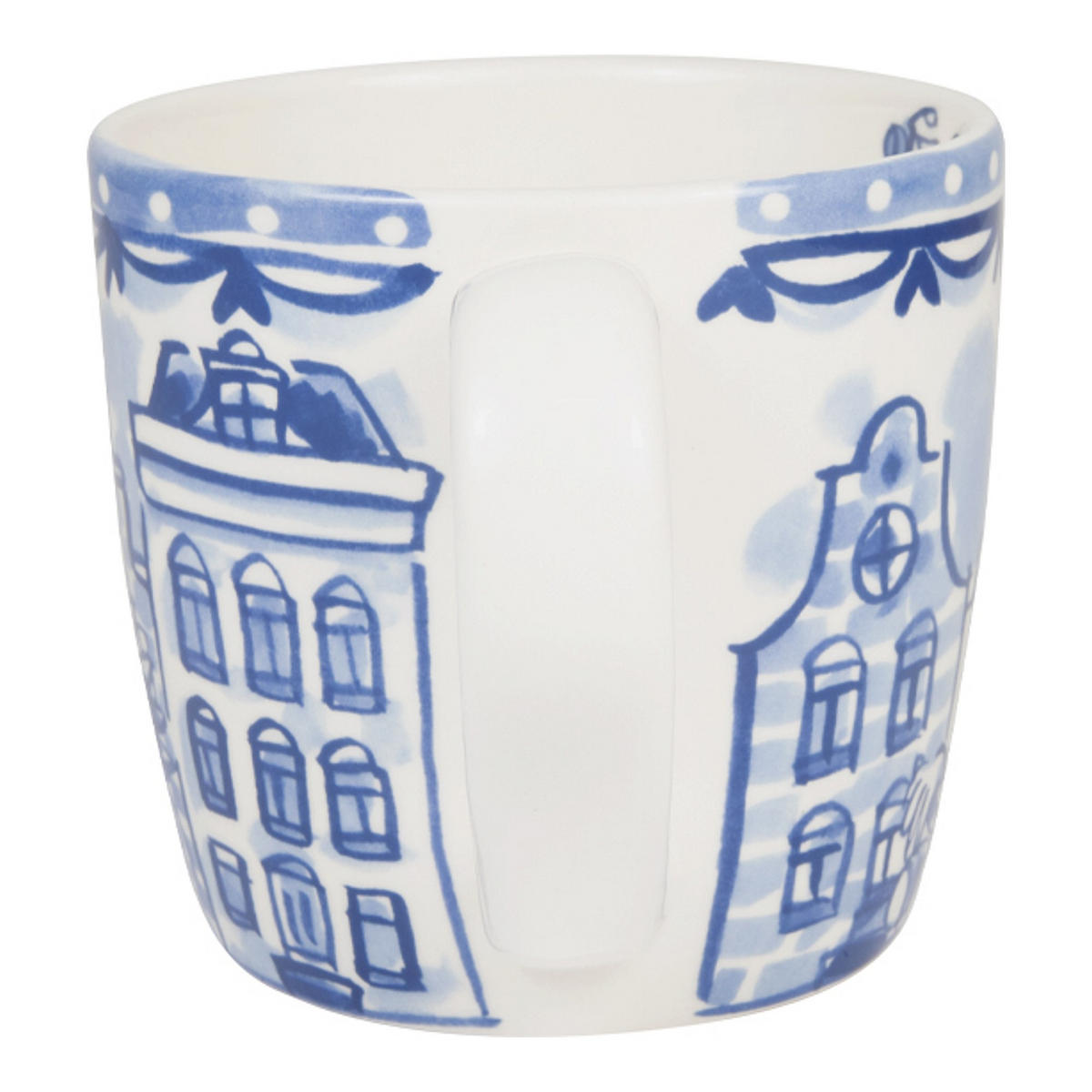 CAPPUCCINO-BECHER Kanäle & Tulpen in Blau - 500 ml - Blau, Keramik (0.5L) - Blond Amsterdam