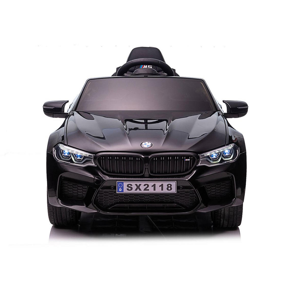 ELEKTROAUTO BMW M5 schwarz Fernbedienung Musik Eva-Räder Bluetooth - Schwarz, Kunststoff (124/74/55cm) - Chipolino