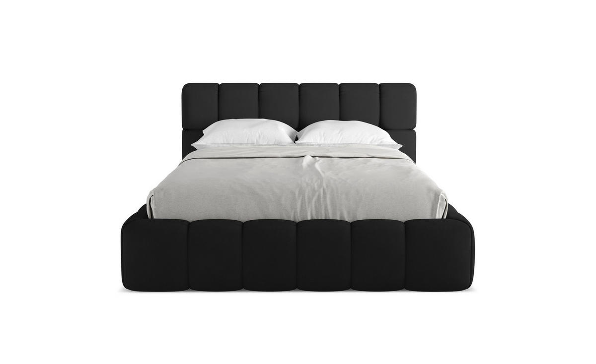 POLSTERBETT mit Bettkasten und Lattenrost 160x228 Schwarz - Schwarz, Kunststoff/Textil (140/200cm) - Makamii