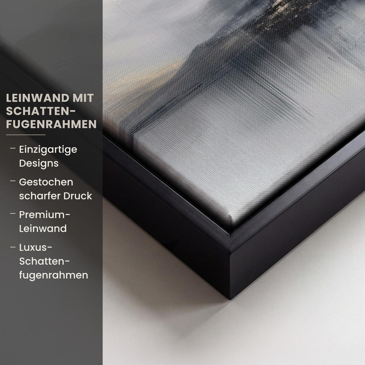 LEINWAND Bilder mit Rahmen - Abstrakt - Malerei - Christentum - Kreuz - 30x20 - Weiß, Textil (30/20cm) - MuchoWow
