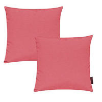 KISSENHÜLLE 2er Set Fino uni 50/50 cm - Hellrot, Textil (50/50cm) - Magma Heimtexx