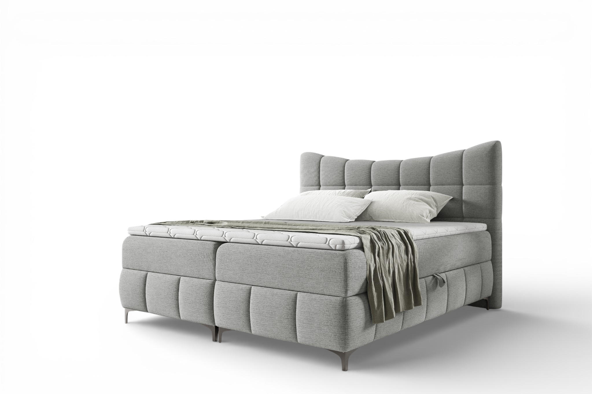 BOXBETT Charles In Freya - Grau, Holzwerkstoff/Textil (200/200cm) - Fun Möbel