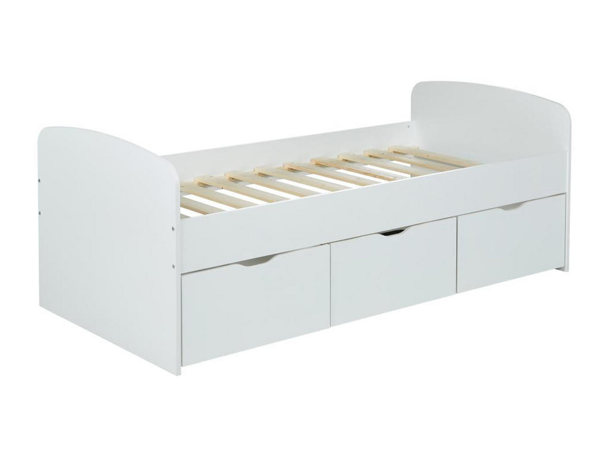 KINDERBETT MIA / SPIELBETT Lattenrost + 3x Schubladen - Weiß - Weiß, Holz/Holzwerkstoff (90/190cm) - Weber Industries